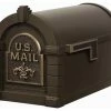 New 👏 Gaines Mfg Keystone Curbside Bronze Mailbox, Antique Bronze, Fleur-De-Lis 🥰