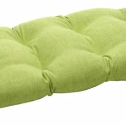 Best Pirce ⌛ Pillow Perfect Inc Baja Lime Green Wicker Loveseat Cushion 🎉