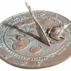 Flash Sale 👍 Whitehall Products Frog Sundial, Copper Verdi 🎁