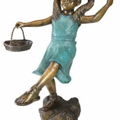 Cheapest ⌛ Design Toscano Skipping Flower Girl With Basket Bronze 😍