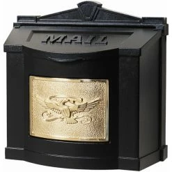 Promo ⭐ Gaines Mfg Wall Mount Mailbox, Black, Polished Brass 👍