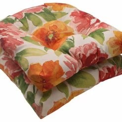 Wholesale ❤️ Pillow Perfect Inc Primro Orange Wicker Seat Cushion, Set Of 2 🛒
