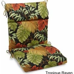 Top 10 💯 Blazing Needles 22"x45" Outdoor Squared Seat/Back Chair Cushion, Tropique Raven 👍