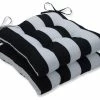 Best Sale 🥰 Pillow Perfect Inc Cabana Stripe Black Wrought Iron Seat Cushion Set Of 2 ⌛