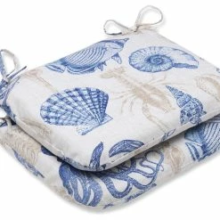 Buy 🎉 Pillow Perfect Inc Sealife Marine Rounded Corners Seat Cushion, Set Of 2 😉